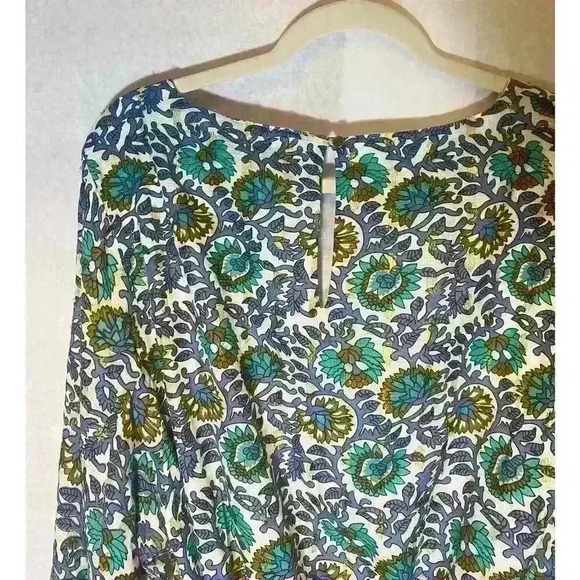 Oliphant Napa Olive Balloon Sleeve Belted Mini dress with gold sparkles - Picture 6 of 7